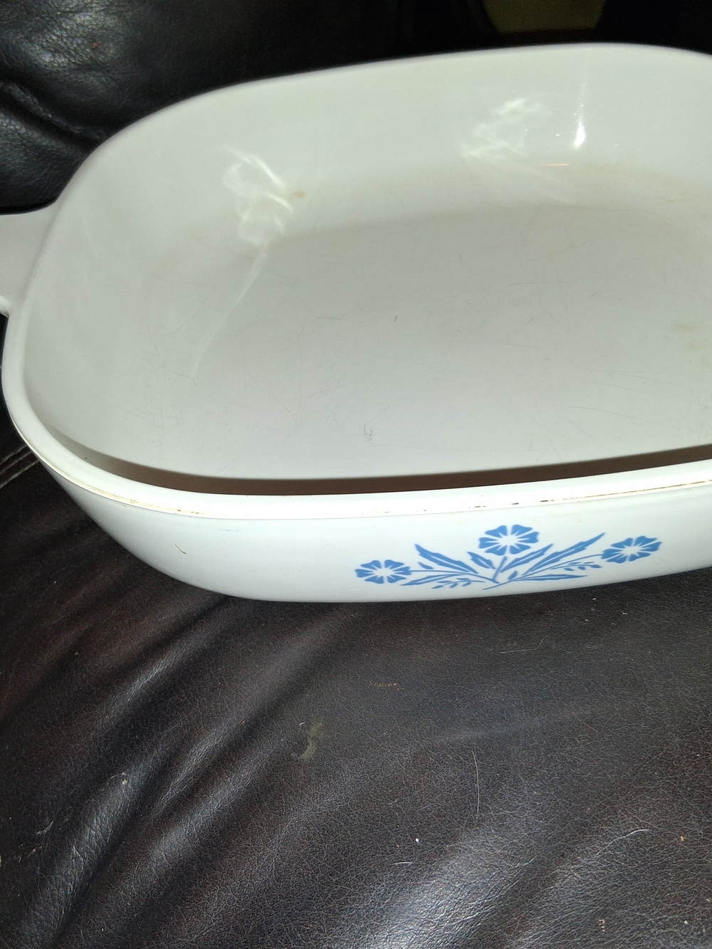 White and Blue Floral Casserole Dish - Classic Glass Bakeware